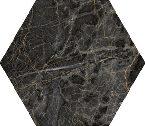 Hexagon Marquina Gold