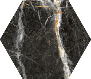 Hexagon Marquina Gold