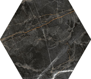 Hexagon Marquina Gold